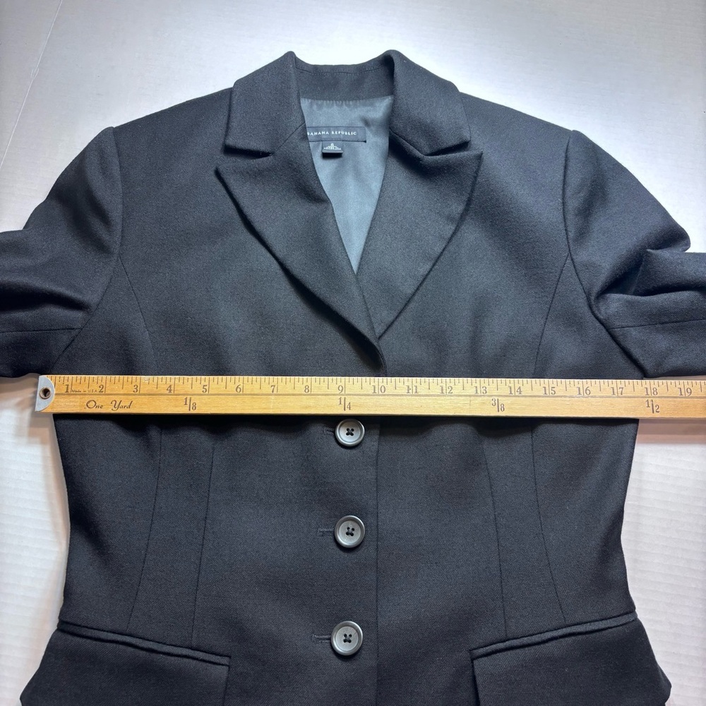 Banana Republic Black Wool Blazer Women’s 6 Classic Minimalist Jacket LIKE NEW - Picture 5 of 11